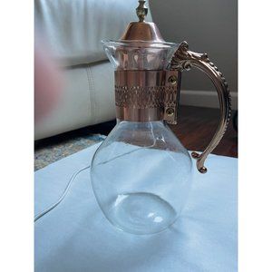 Vintage Copper plated glass carafe